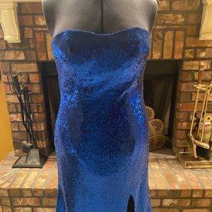 Royal blue sequin gown